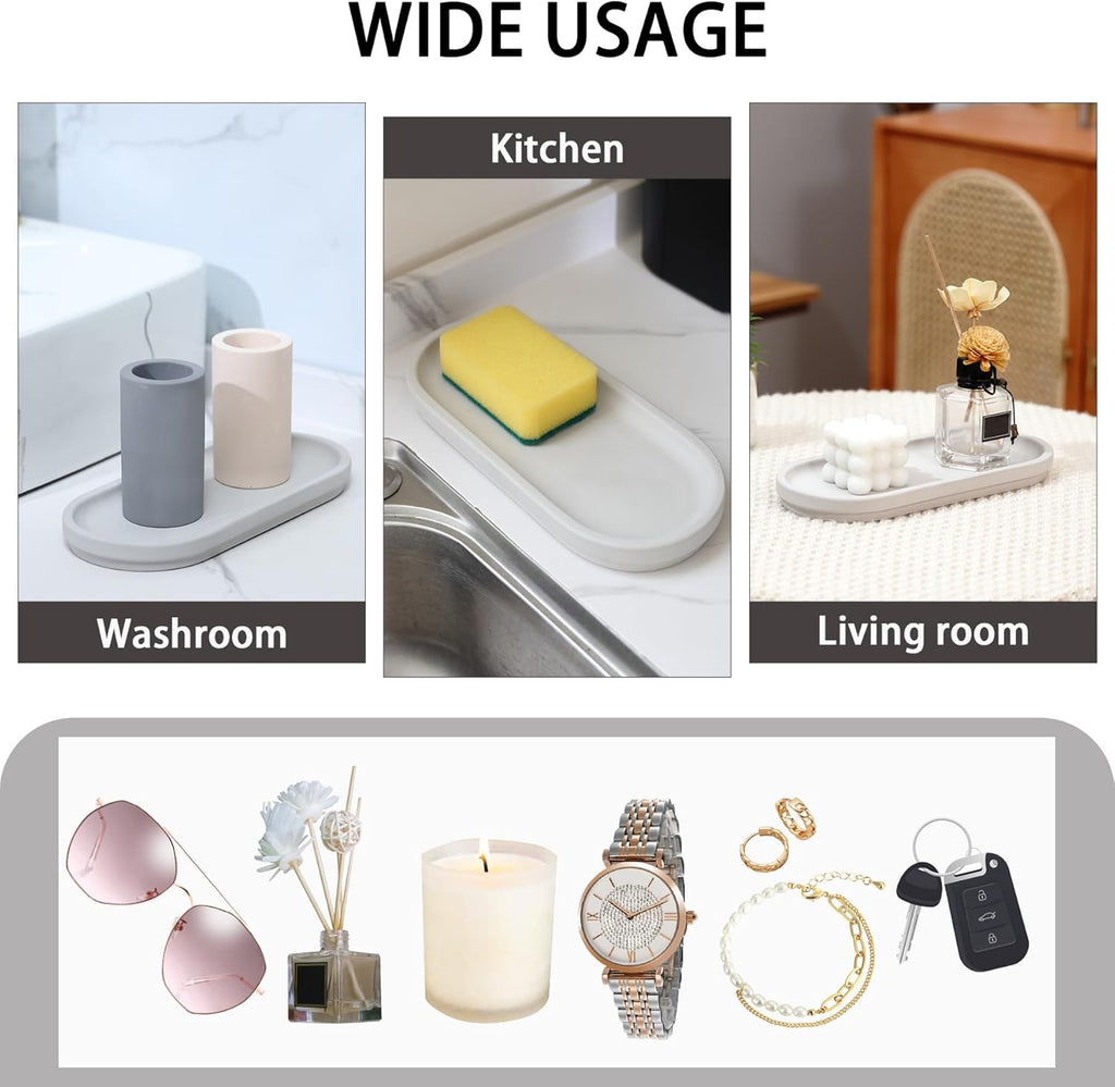 Diatomite Sink Caddy for Kitchen Organizer, Quick Dry Holder for Sponge, Dish, Brush, Bathroom