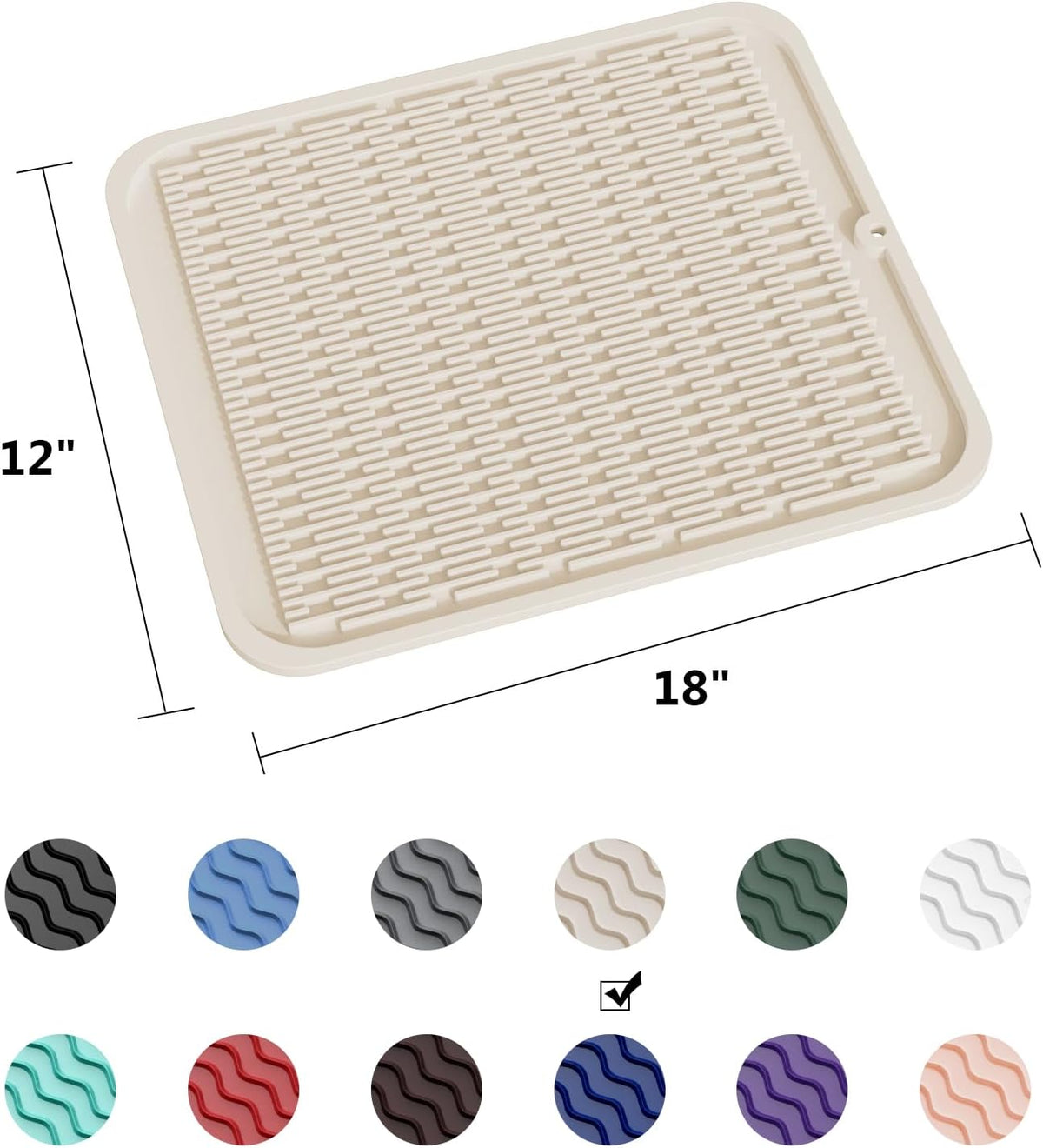 ZLR Silicone Dish Drying Mat for Kitchen Counter, Eco-Friendly Fast Dry Dish Mat, Easy Clean Multi