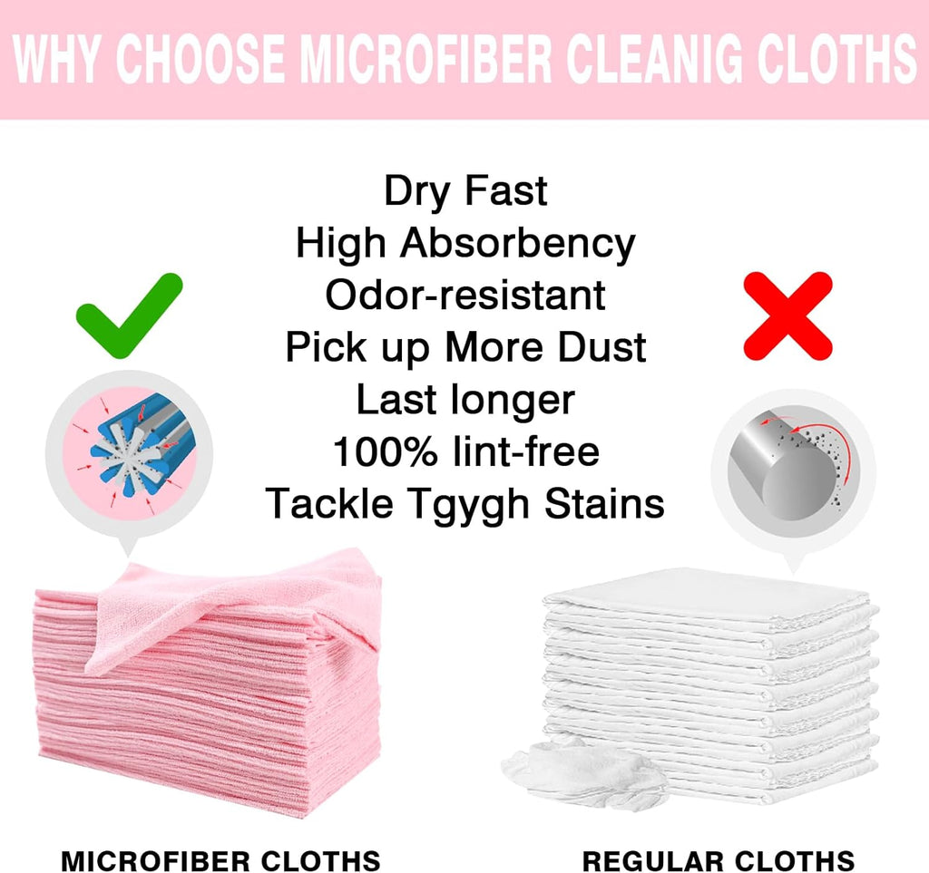 Microfiber Cloth Roll 75 Pack, 180GSM, Tear Away Microfiber Towels 12x12 Inch, Reusable Cleaning