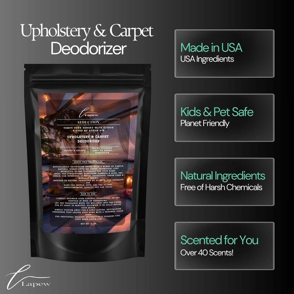 Seduction Carpet Freshener Powder: Powerful Odor Eliminator for Home, Upholstery Deodorizer, Carpet