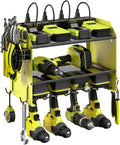 CCCEI Modular Power Tool Organizer Wall Mount with Charging Station. Garage 4 Drill Storage Shelf