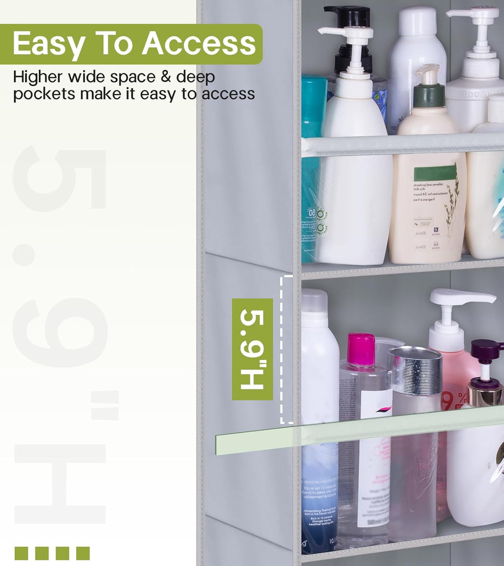 AOODA Over the Door Organizer, Large Capacity Closet Door Hanging Organizer, Clear Deep Pockets