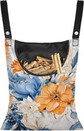 Art Flowers Clothespin Bag with Hanging Hook Summer Laundry Clothes Pin Holders Waterproof Clothes