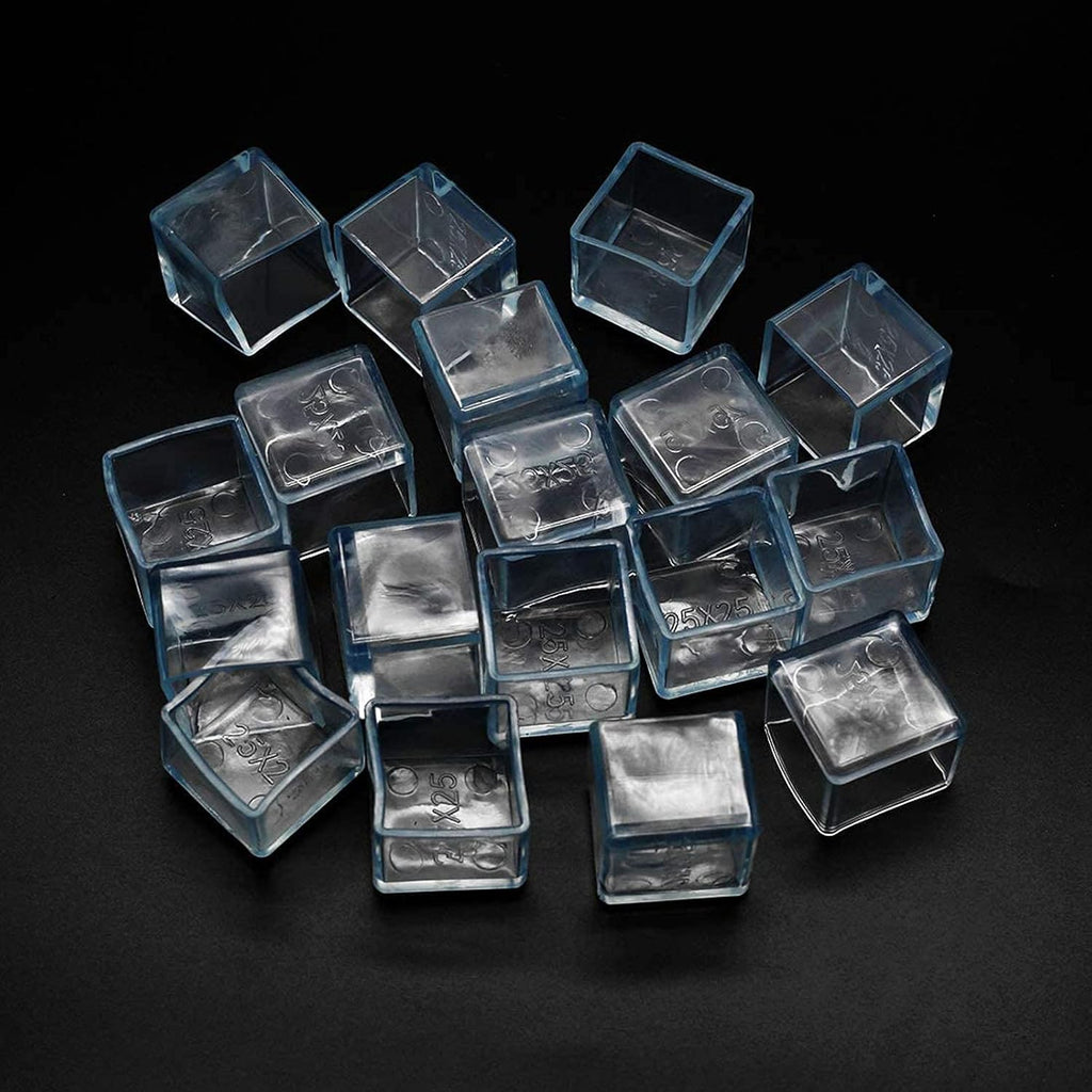 12 Pcs Transparent Square Anti-Slip Rubber Leg Tips Chair Leg Caps Furniture Floor Protectors Chair
