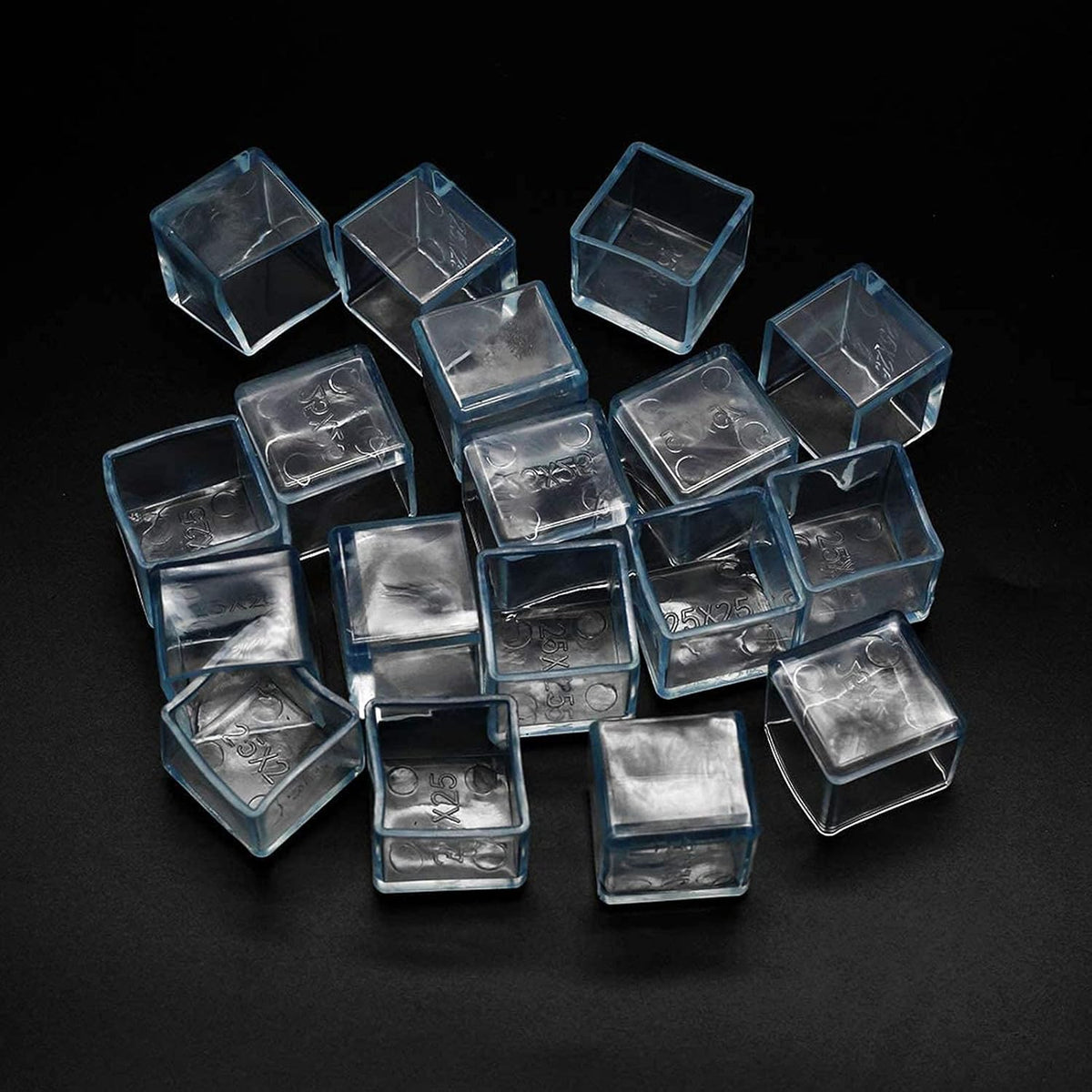 16 Pcs Transparent Square Anti-Slip Rubber Leg Tips Chair Leg Caps Furniture Floor Protectors Chair