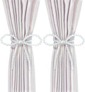 Magnetic Tiebacks for Curtains, 2 Pack Bow Pearl Curtain tiebacks Curtain Buckle Clips with