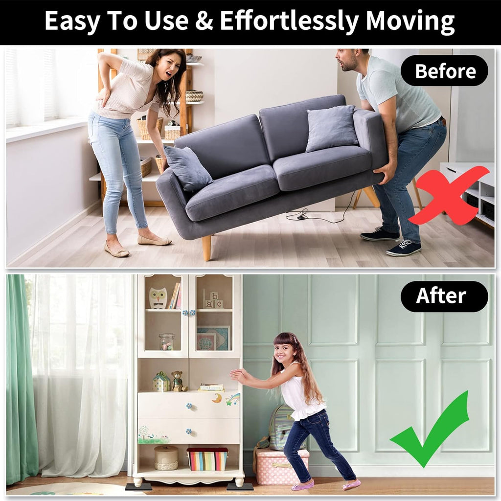Ezprotekt 5" Square Felt Furniture Movers Sliders for Hardwood Floors, 8 Pcs Reusable Felt