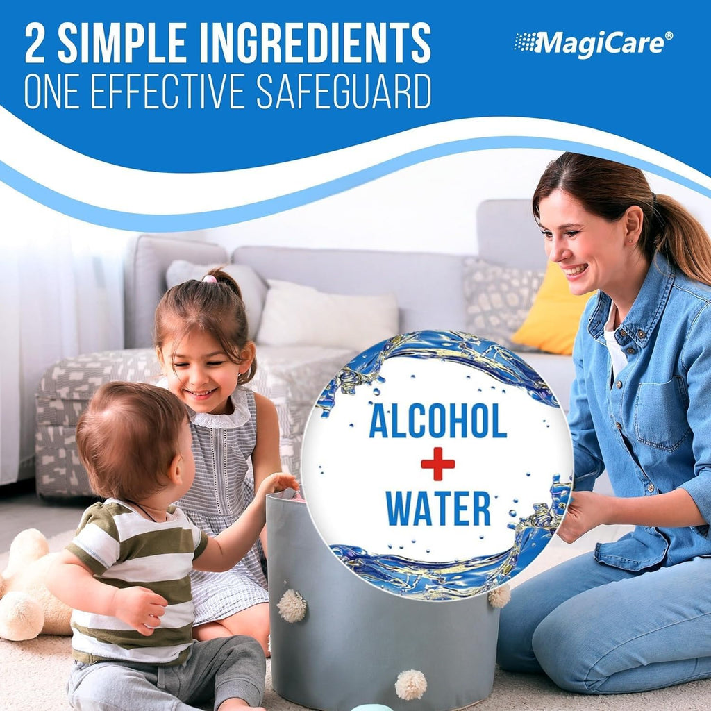 MagiCare 75% Large Alcohol Wipes (2 Canisters) - Hand Sanitizing Wipes - Hand Sanitizer Wipe
