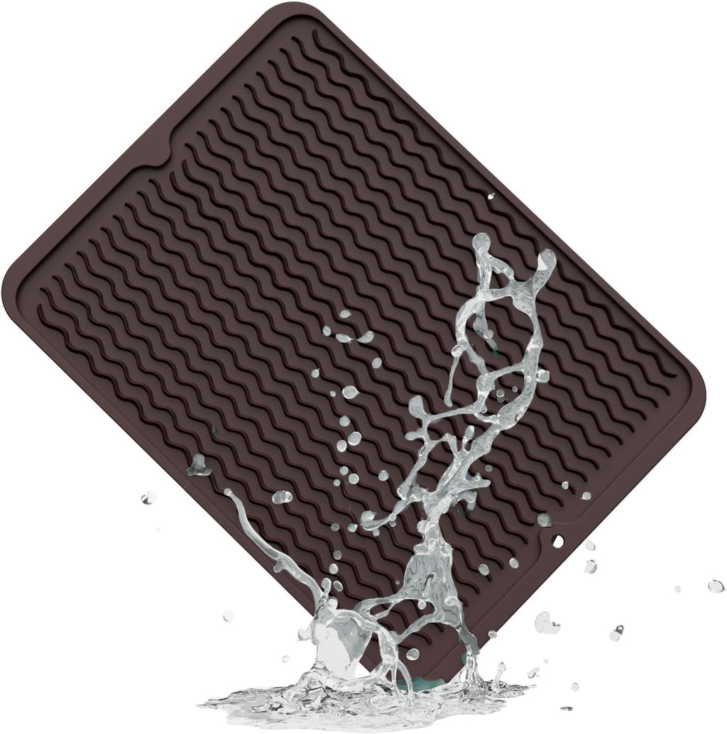 ZLR Silicone Dish Drying Mat for Kitchen Counter, Eco-Friendly Fast Dry Dish Mat, Easy Clean Multi