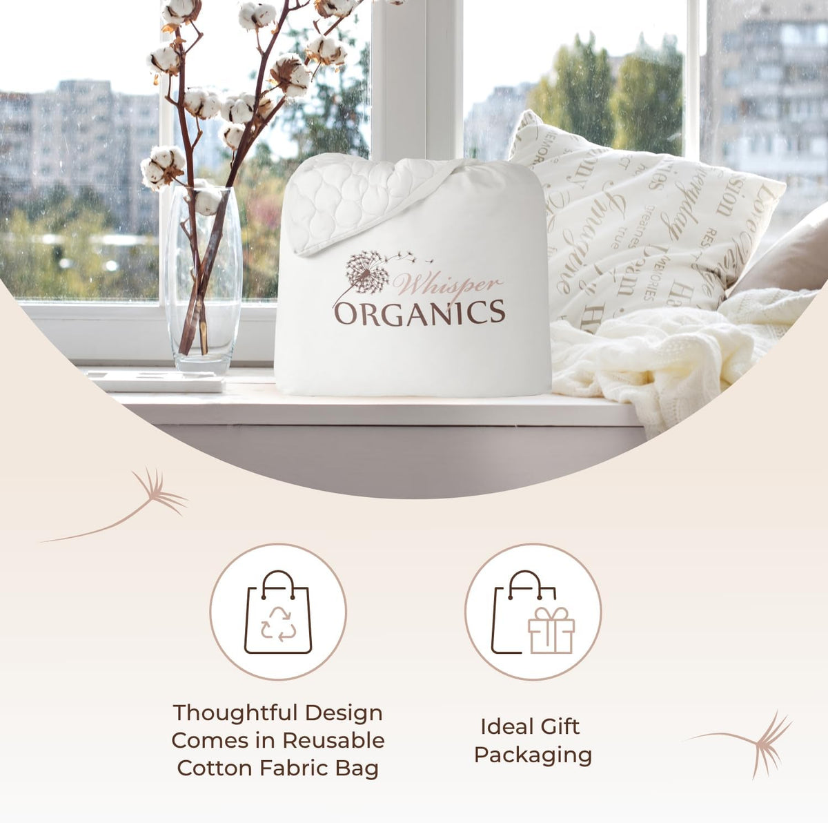 100% Cotton Organic Mattress Pad - Breathable & Cooling Mattress Protector Twin XL Size - Premium