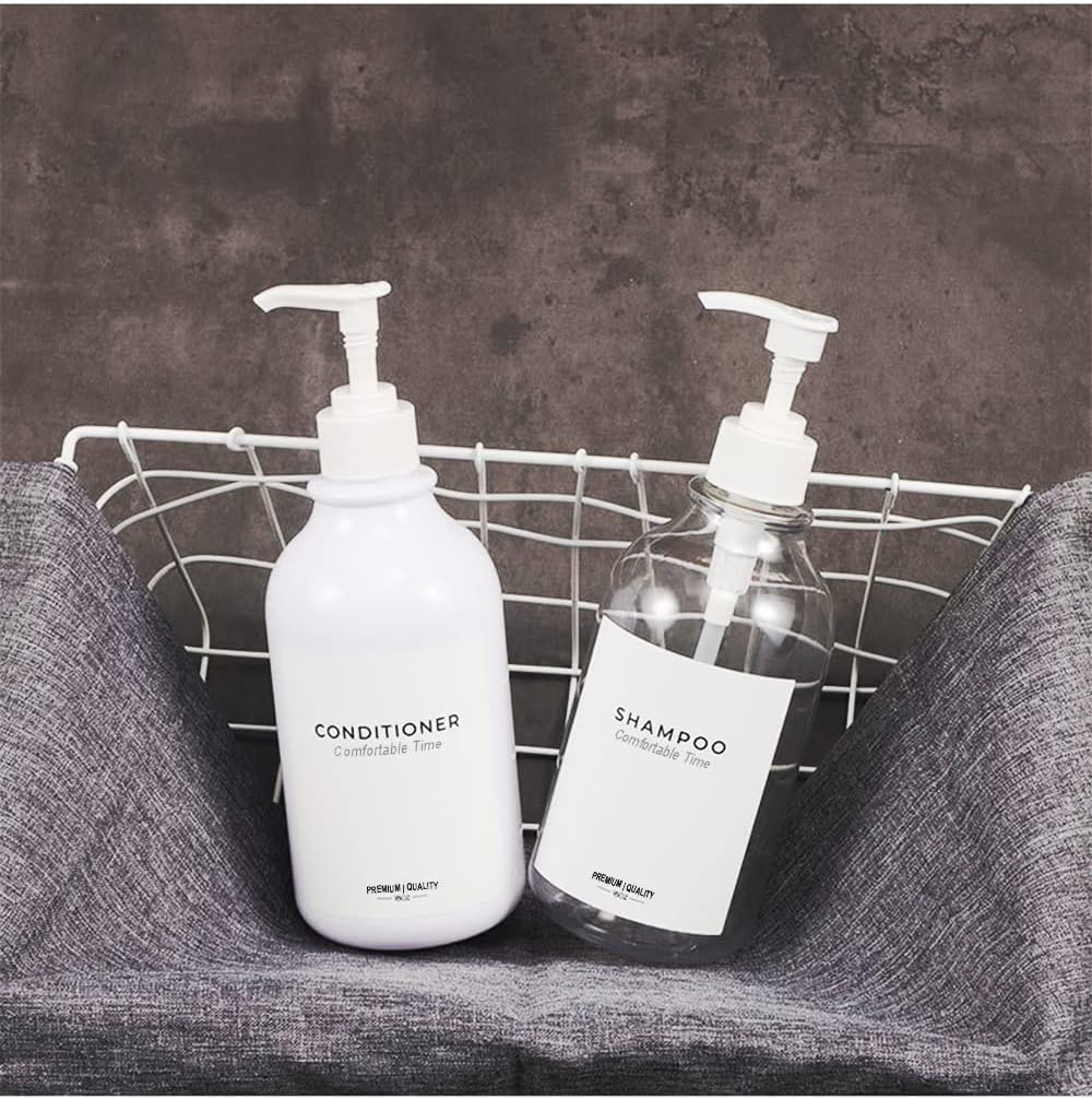 3 Pack of Shampoo and Conditioner Bottles - Apothecary Dispenser Bottle for Bathroom and Kitchen