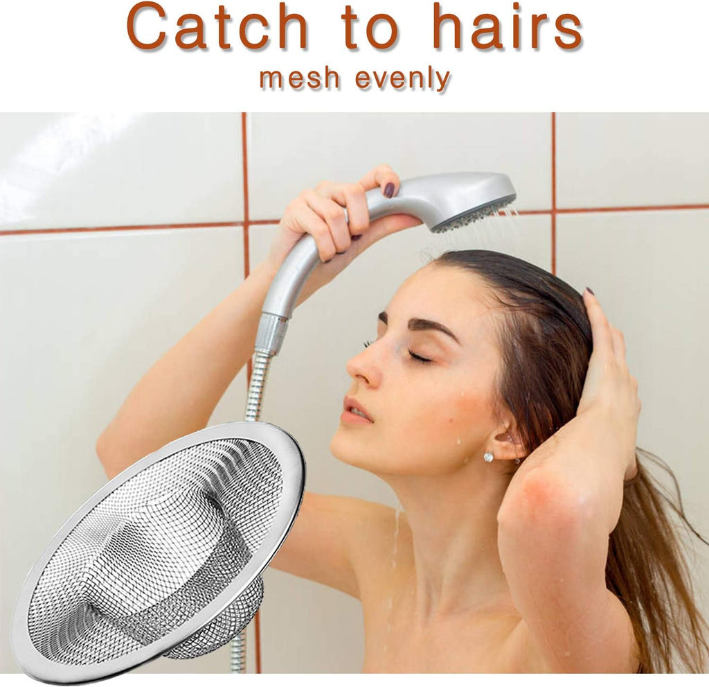 2pcs Heavy Duty Stainless Steel Slop Basket Filter Trap,3.54" Top / 1.65" Mesh Metal Sink