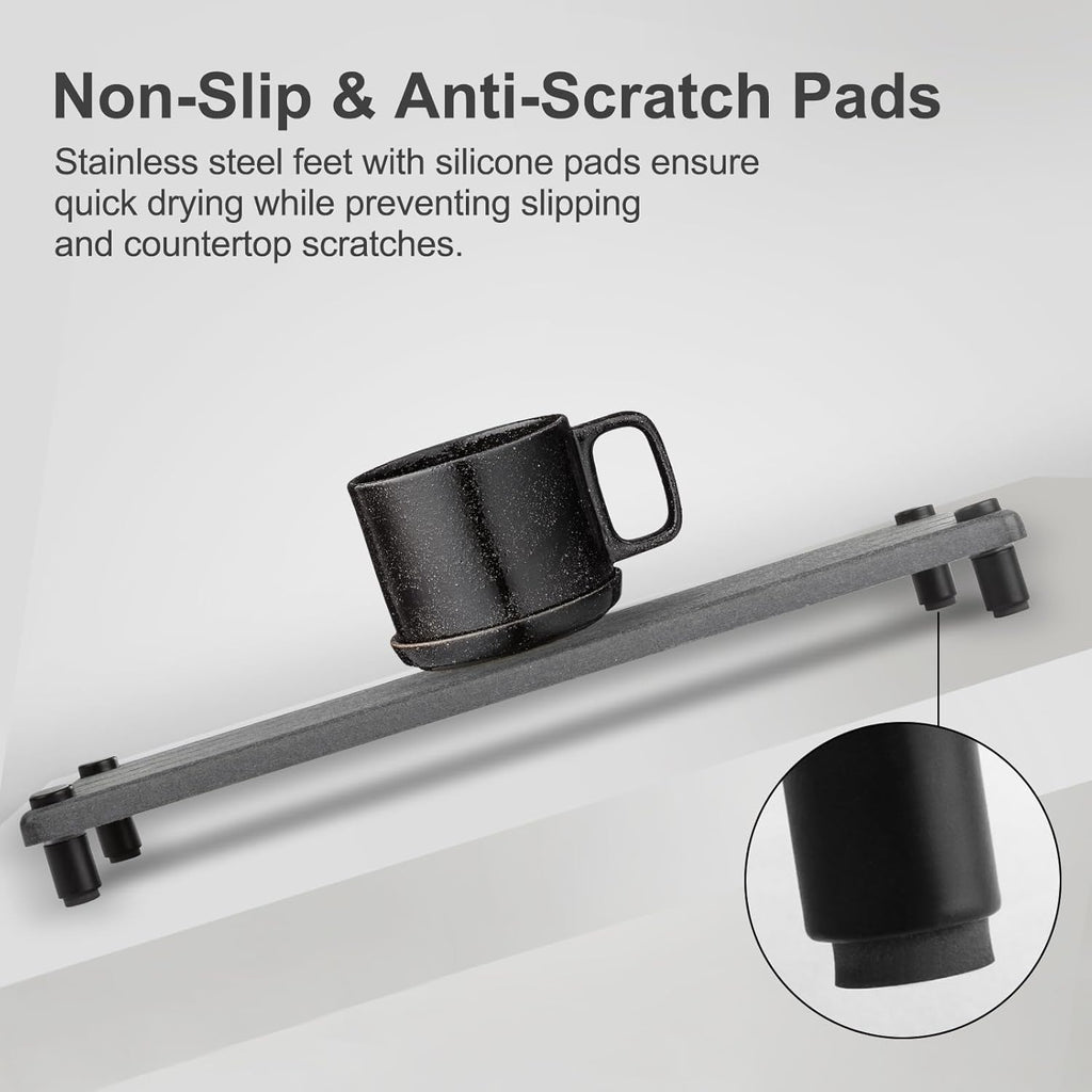Water Absorbing Stone Tray, Fast Drying Sink Tray for Bathroom & Kitchen Counter, Diatomite