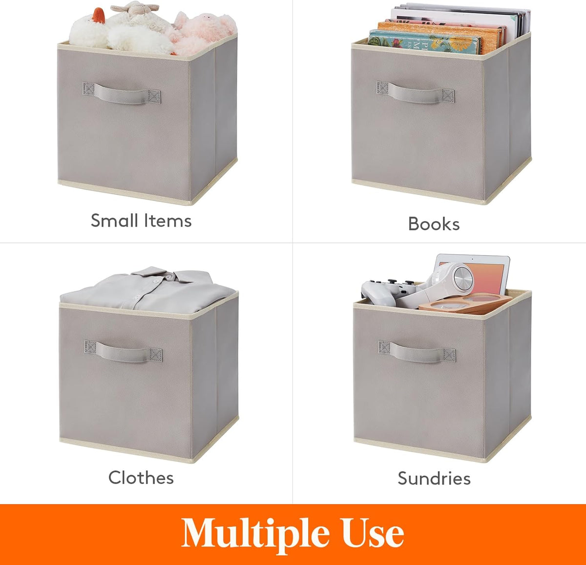 Lifewit 10 Packs Storage Cubes, 11 Inch Cube Storage Bins, Foldable Fabric Bins Multi-color