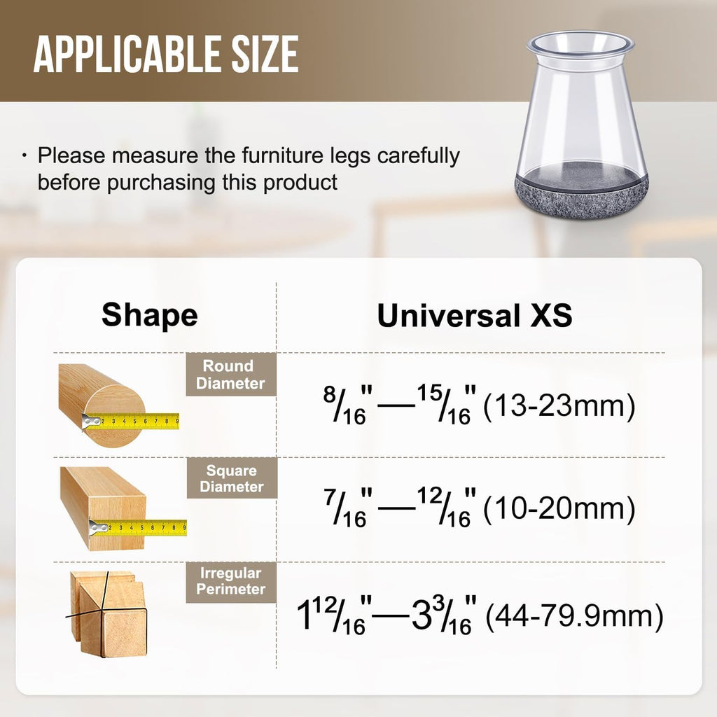 BUMACO Chair Leg Floor Protectors Chair Leg Protectors for Hardwood Floors Silicone Pads Covers to