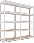 HOMEDANT House 5-Tier Laminated Metal Shelving Unit Adjustable Storage Utility Rack Heavy Duty