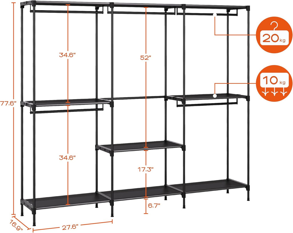 Clothes Rack, Portable Closet, 80.7 Inch Extra Large Capacity Wardrobe Closet, Clothes Storage