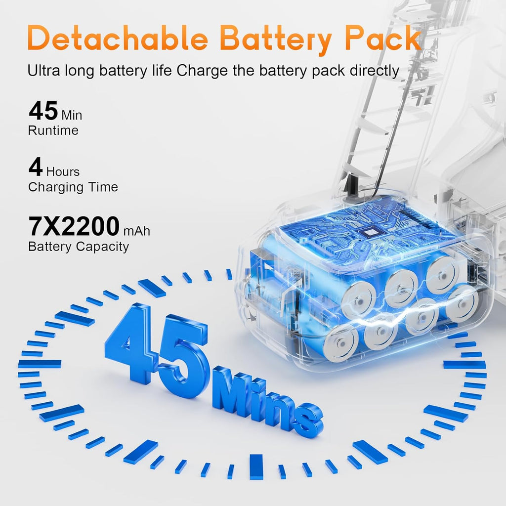 Cordless Vacuum Cleaner, 45Kpa Vacuum Cleaner for Home, 45Mins Stick Vacuums with Battery Display