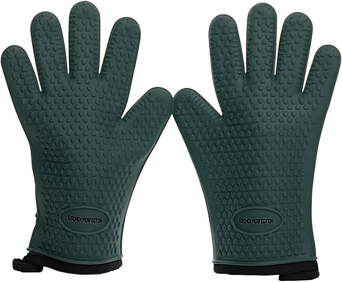 KITCHEN PERFECTION S Silicone Smoker Oven Gloves -Extreme Heat Resistant BBQ Gloves -Handle Hot