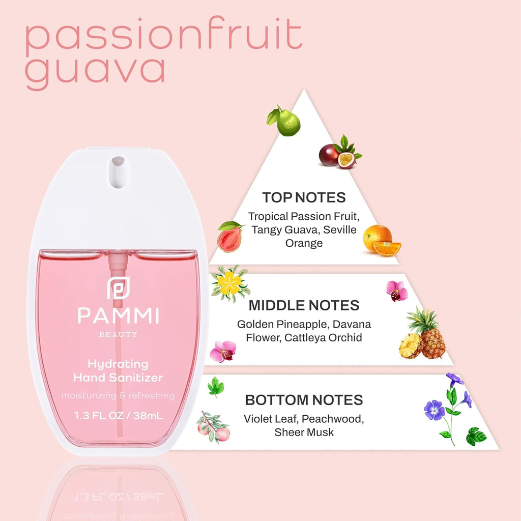 PAMMI Power Mist Hydrating Hand Sanitizer Spray, Portable Travel Size Pocket Hand Sanitizer