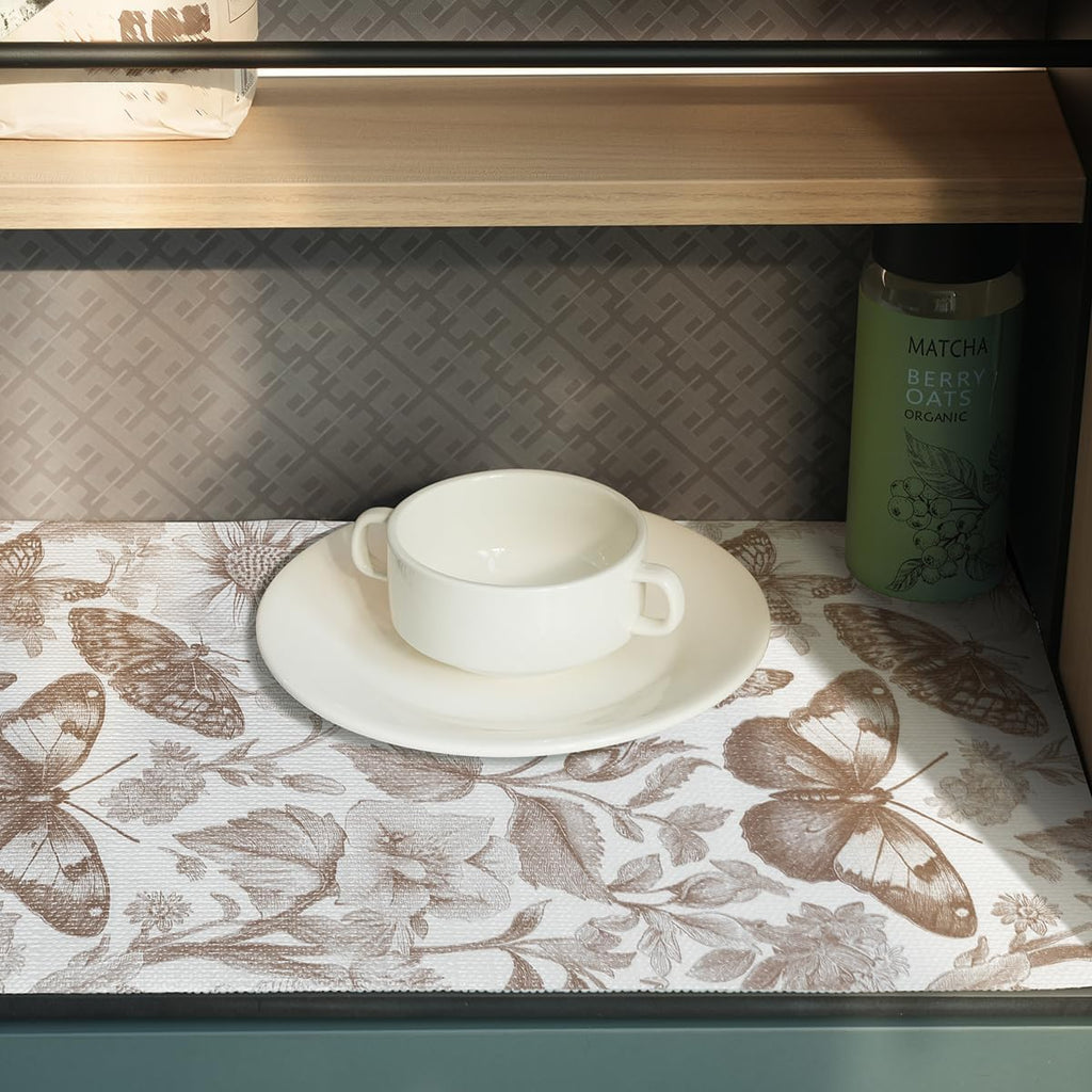 Drawer and Shelf Liner for Kitchen Cabinets,Non-Adhesive Cabinet Liner,Non Slip Waterproof Drawer