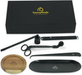 Candle Accessory Set 5 in 1 Candle Care Kit with Wick Trimmer, Dipper, Snuffer, Rechargeable Candle