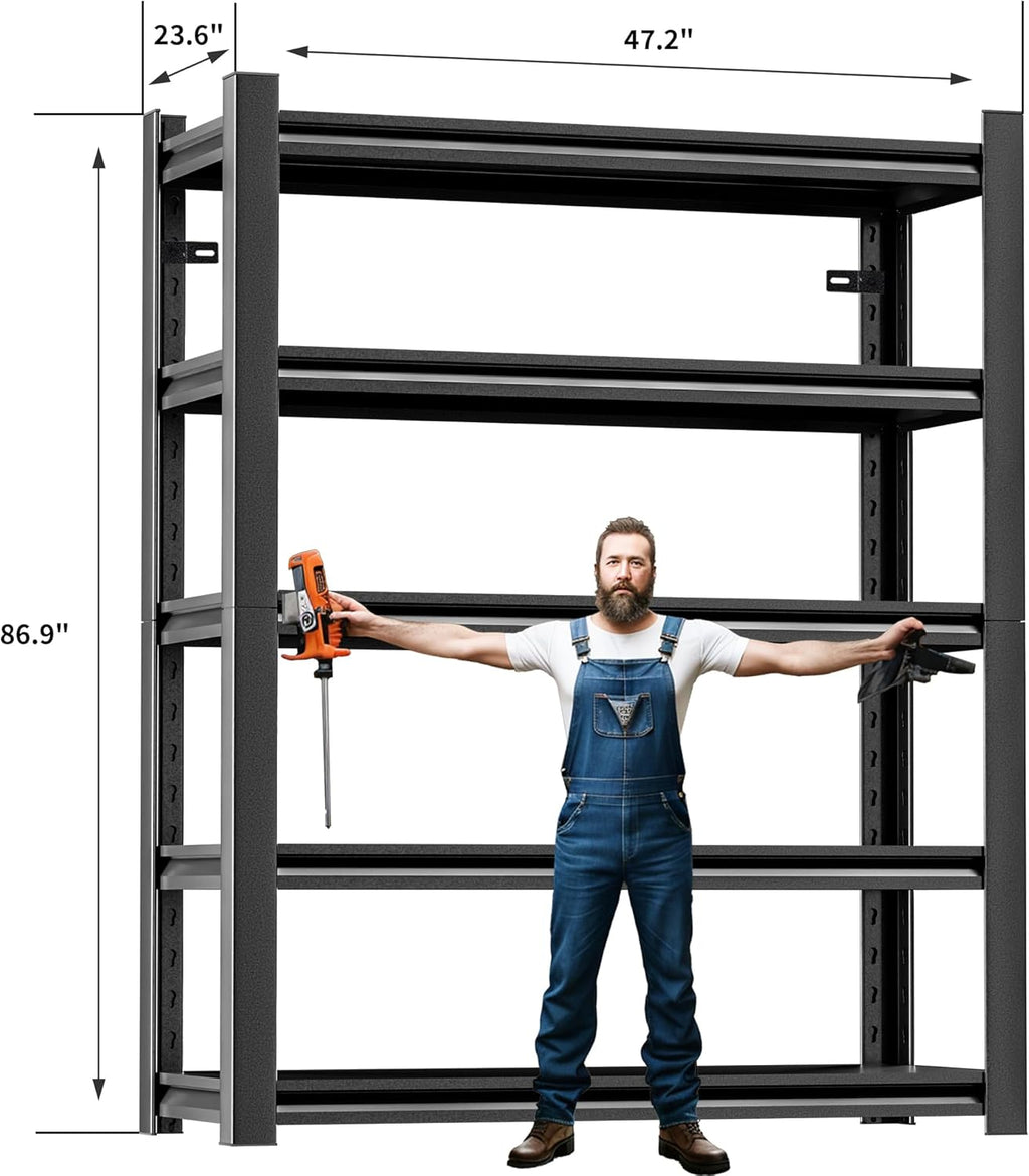 Garage Shelving,87"X48"X24"Inches,Heavy Duty Sturdy Steel Thickened Metal Shelves for