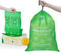 13 Gallon Compostable Trash Bags Liners Drawstring, Heavy Duty Extra Thick 1 Mil, 49.21 Liter, 35