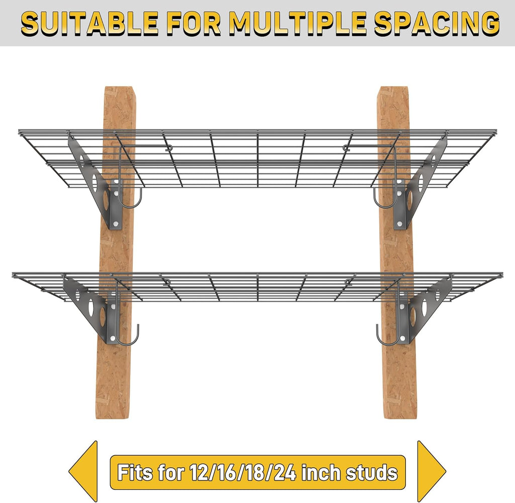Ultrawall Garage Wall Shelves, 2 x 4 ft Wall Mounted Storage Shelves, Heavy Duty Wall Shelving with