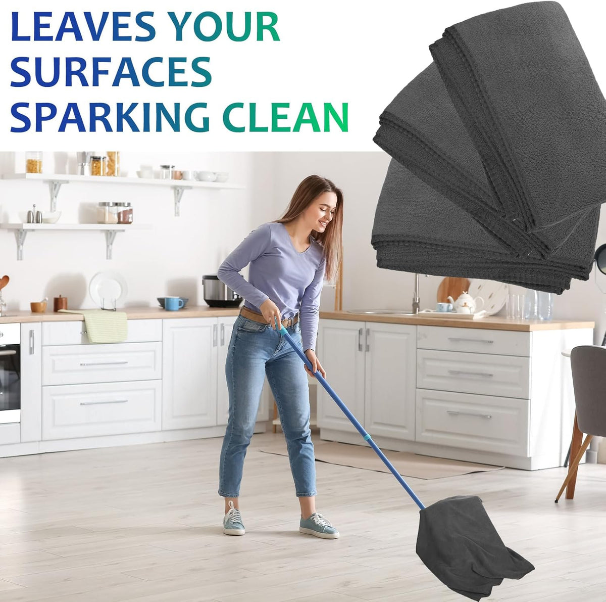 Newwiee 3 Pcs Extra Large Microfiber Cleaning Cloth 30" x 20" Washable Reusable Microfiber Towel