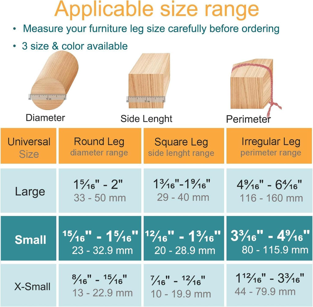 16 Pcs Chair Leg Protectors for Hardwood Floors, Silicone Felt Furniture Leg Cover Pad for