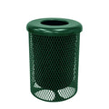 COATEDOUTDOORFURNITURE RFT-GRN Heavy Duty 32 Gallon Round Trash Receptacle, Liner Included, Green
