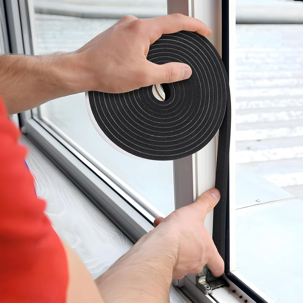 Weather Stripping Door Seal Strip- 2 Inch X 1/2 Inch X 10Feet, Strong Adhesive, Lightproof
