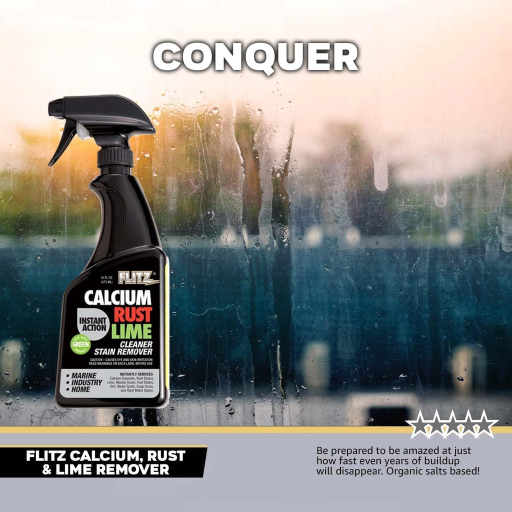 Flitz Calcium, Rust, & Lime Remover - 16oz Bottle of USA-Made Limescale Remover for Toilets