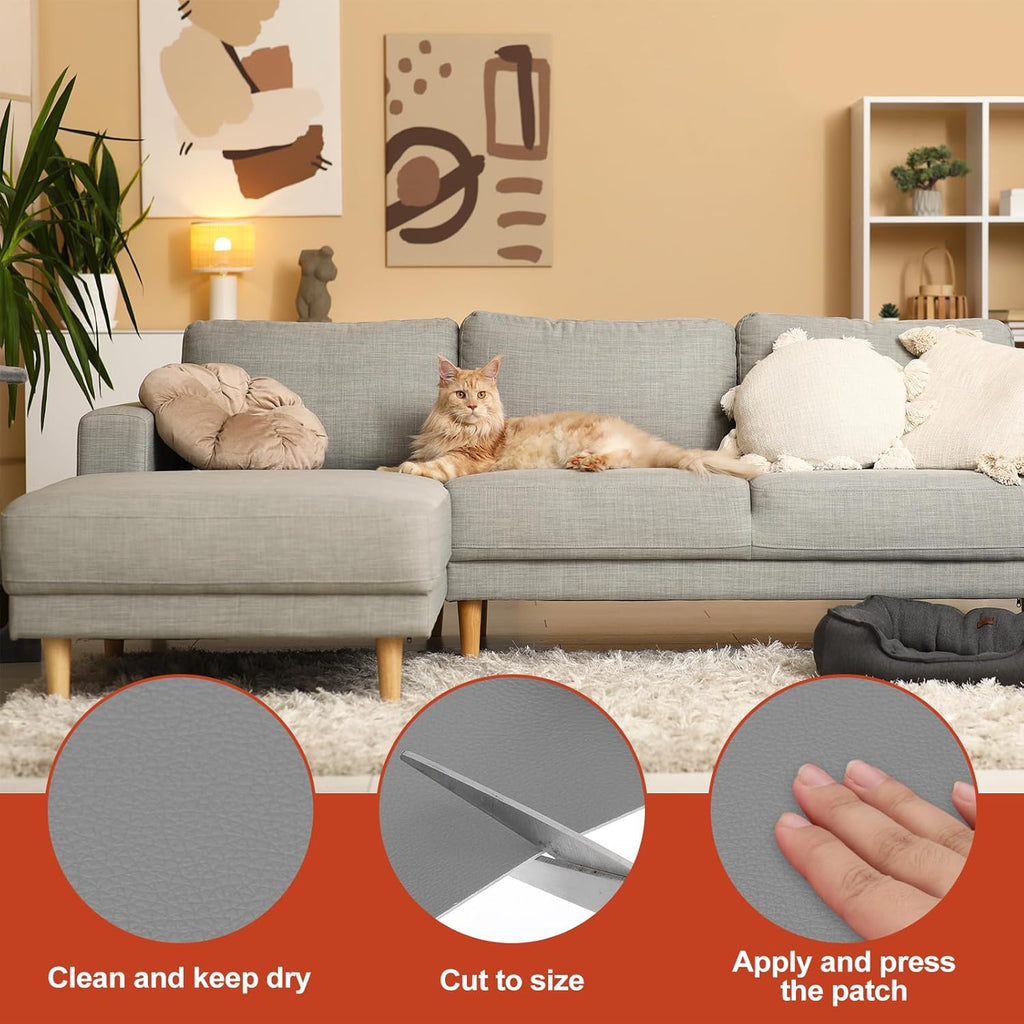 PATIKIL Leather Patches Tape for Furniture, 3.2 x 61 Inch Self Adhesive Vinyl Leather Repair Kit
