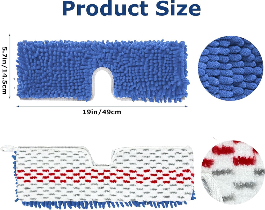 3 Pack Microfiber Mop Head Refills for O-Cedar Dual-Action Flip Mop, Reusable Chenille & Microfiber