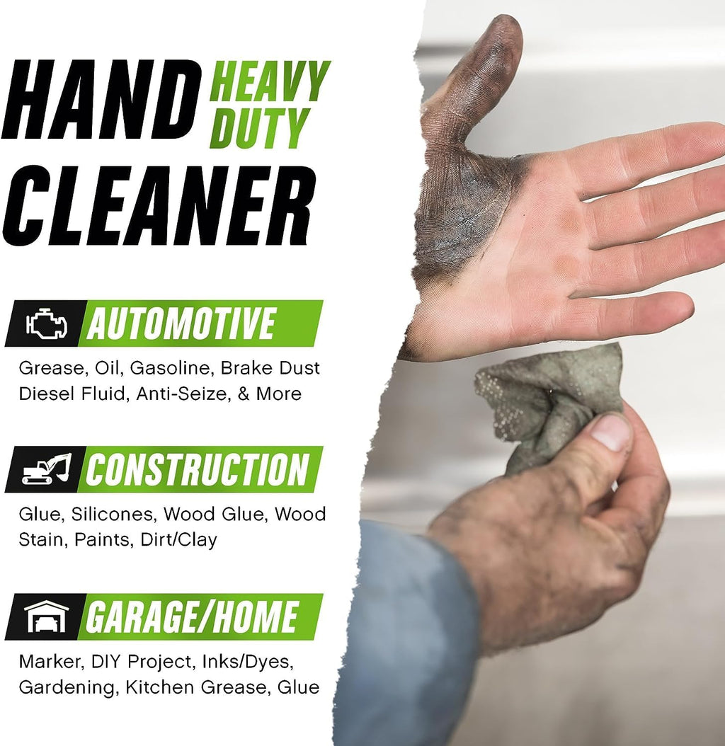 Grip Clean Heavy Duty Hand & Tool Cleaning Wipes – Waterless Hand Cleaner for Mechanics, Garage &