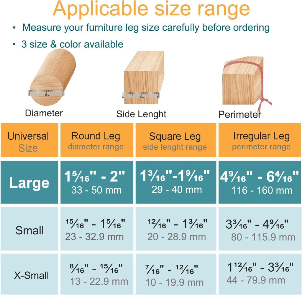 32 Pcs Chair Leg Protectors for Hardwood Floors, Silicone Felt Furniture Leg Cover Pad for