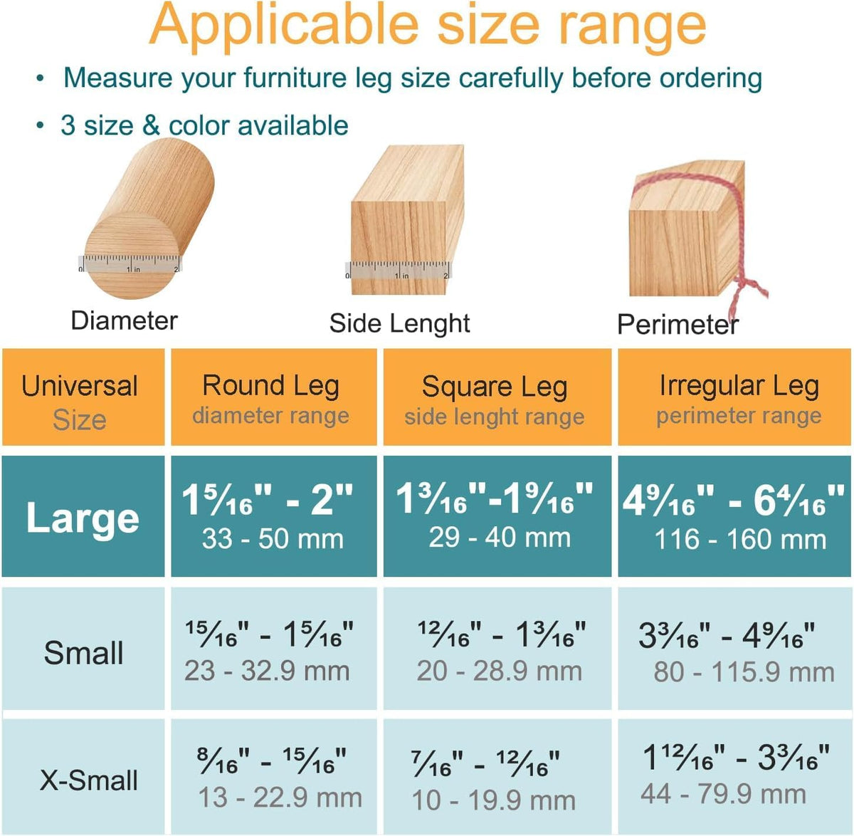 32 Pcs Chair Leg Protectors for Hardwood Floors, Silicone Felt Furniture Leg Cover Pad for