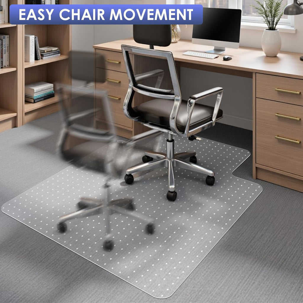 Kuyal Office Chair Mat for Carpet, 2 Pack 36x48 Clear Heavy Duty Computer Chair Mat with Lip, Under