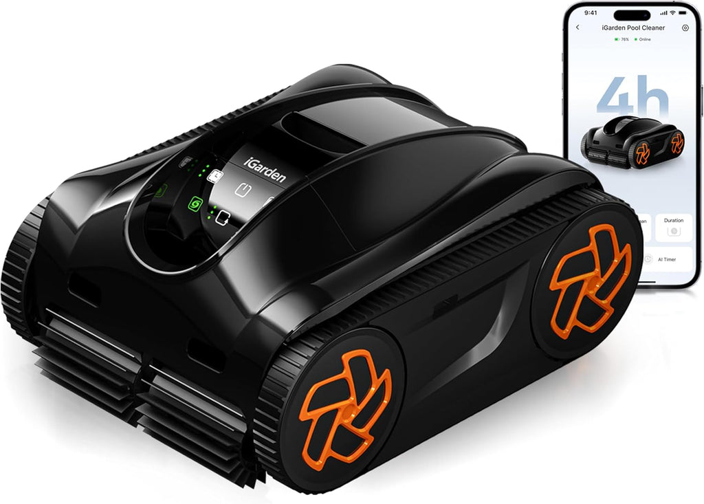 Pool Cleaner K40, 4H Runtime Cordless Robotic Pool Vacuum for Inground & Above Ground Pools, AI