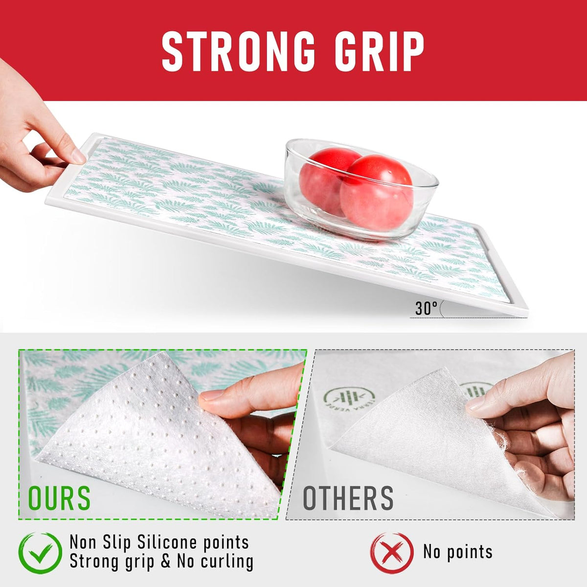 Cooyes Absorbent Refrigerator Liners, Non Slip Shelf Liner for Drawers & Kitchen Cabinets, Cloth
