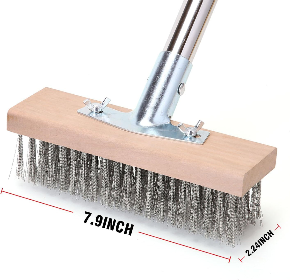 MAXMAN Floor Scrubber,Deck Brush,Stainless Steel Floor Scrub Brush with Long Handle, 63" Heavy Duty