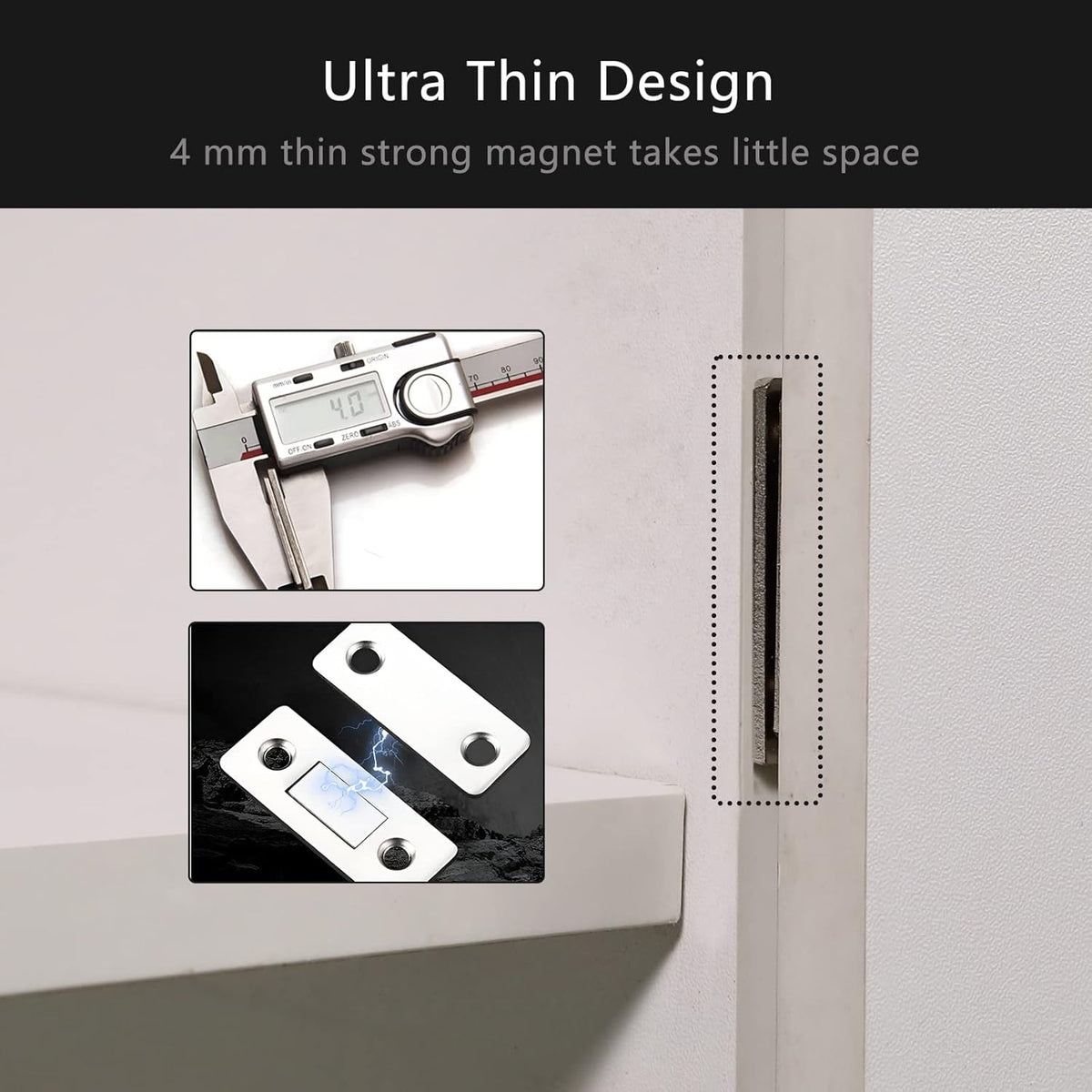 Cabinet Magnetic Catch, 20 Pack Ultra Thin Magnetic Cabinet Door Catch, Adhesive Cabinet Magnets