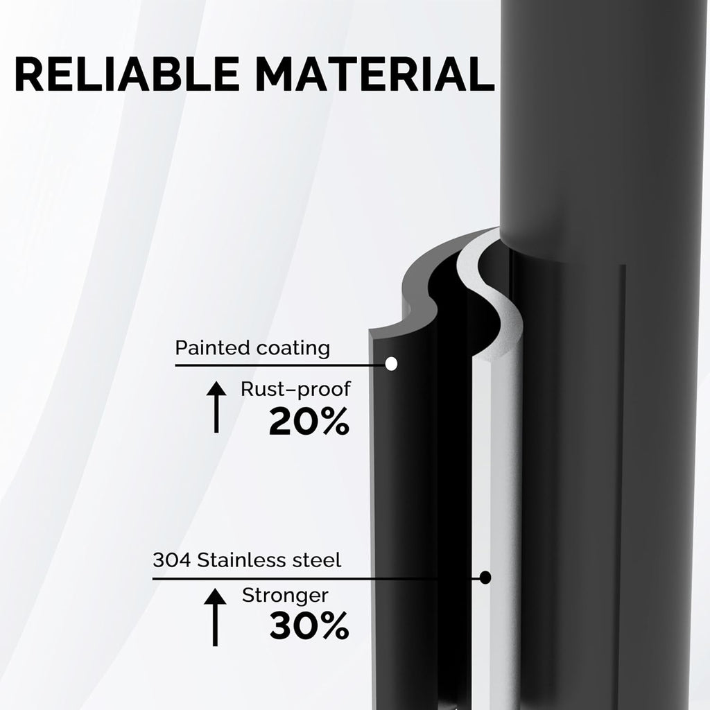 Freestanding Toilet Paper Holder Stand with Storage – Holds 4 Extra Rolls –Matte Black- Toilet