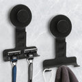WingWider Suction Cup Razor Holder for Shower Wall 2 Pack, Shaver Holder(Black), 15lbs
