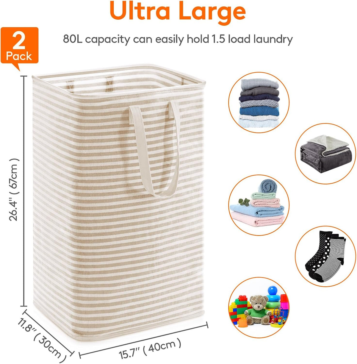 Lifewit Laundry Hamper Large Collapsible Laundry Basket, Freestanding Waterproof Clothes Hamper