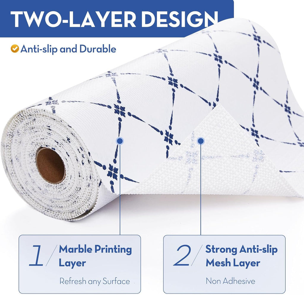 Drawer Shelf and Cabinet Liner, Thick Strong Grip,Shelf Liners Non-Adhesive Liners Protect Kitchen