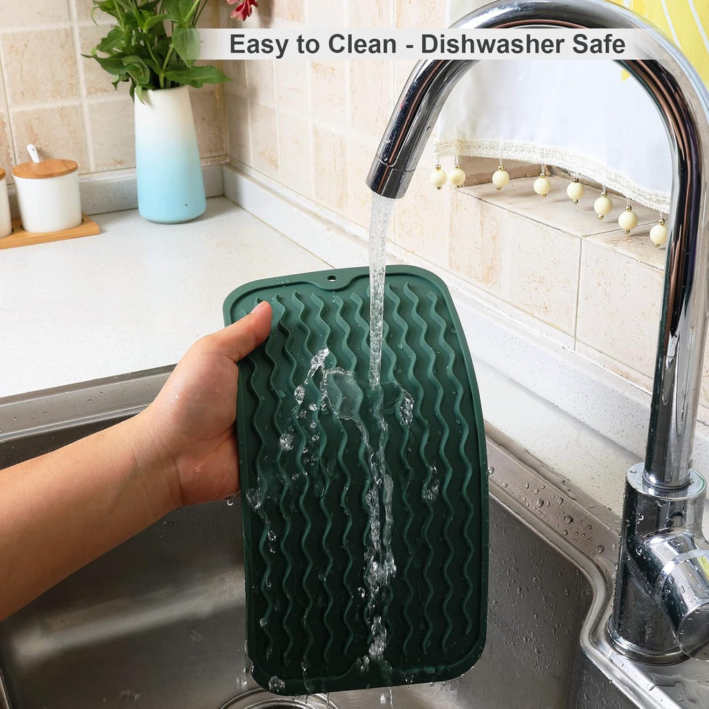 ZLR Silicone Dish Drying Mat for Kitchen Counter, Eco-Friendly Fast Dry Dish Mat, Easy Clean Multi