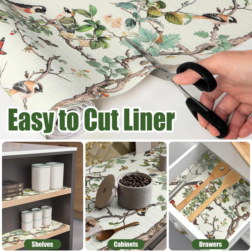 Drawer and Shelf Liner for Kitchen Cabinets Non-Adhesive Cabinet Liner,Non Slip Waterproof Drawer